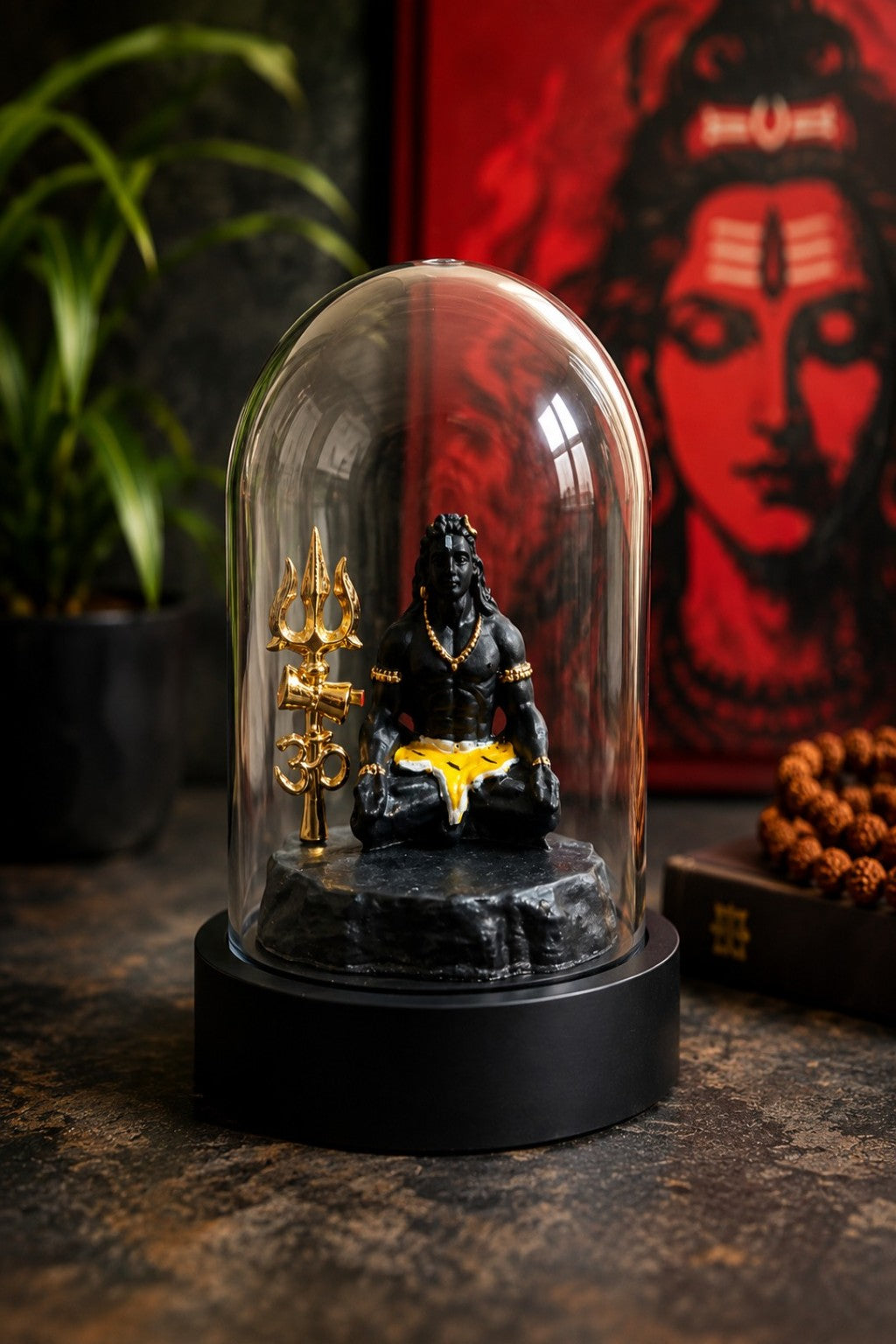 Shiva Trishul & Om Glass Car Dashboard Idol