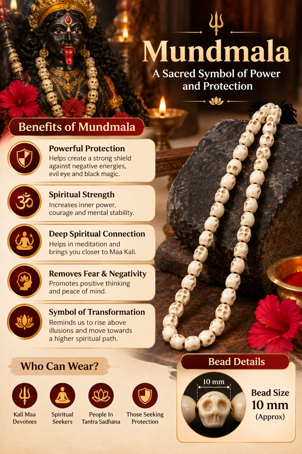 Mundmala Skull | 52-54 Beads