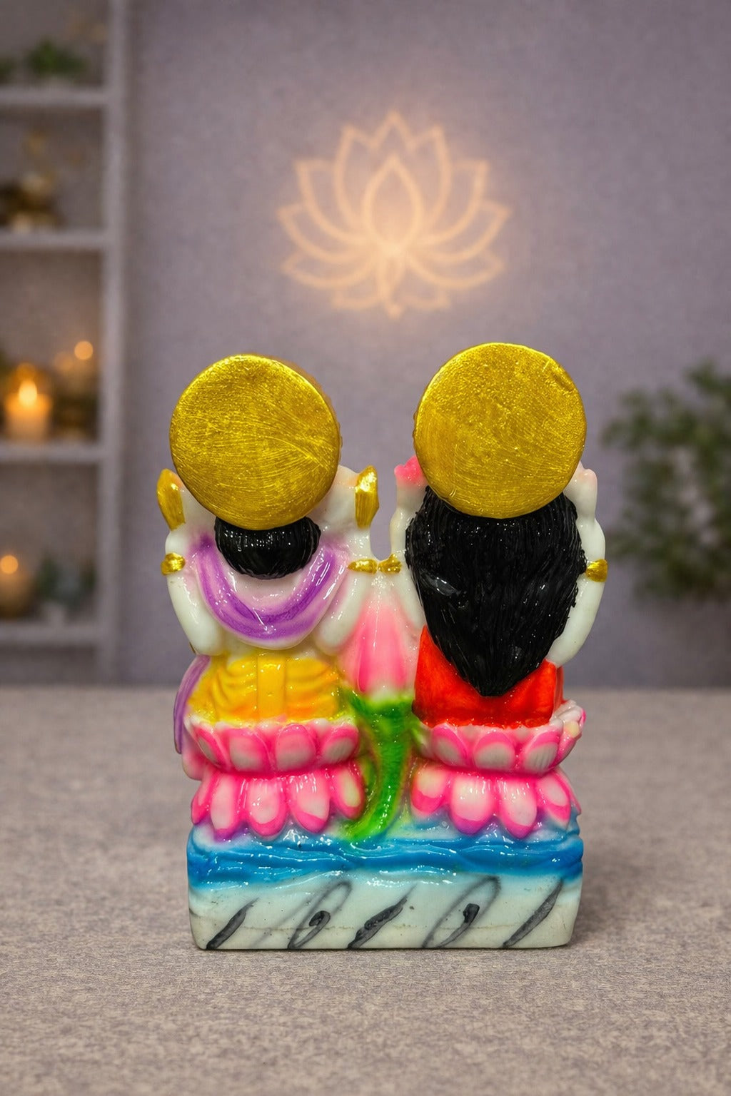 Joint Lakshmi Ganesh Murti Set in Marble Dust