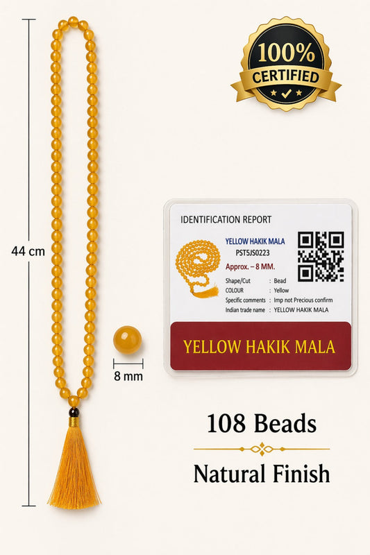 Yellow Hakik Mala Certified