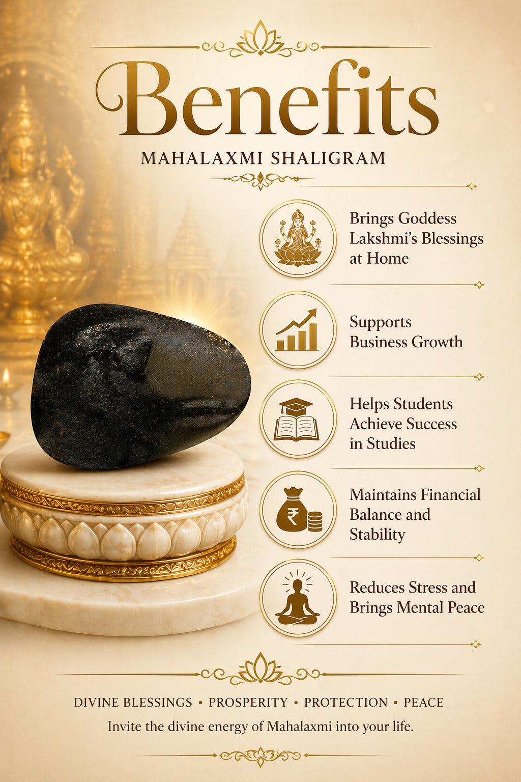 Mahalaxmi Shaligram Certified Stone
