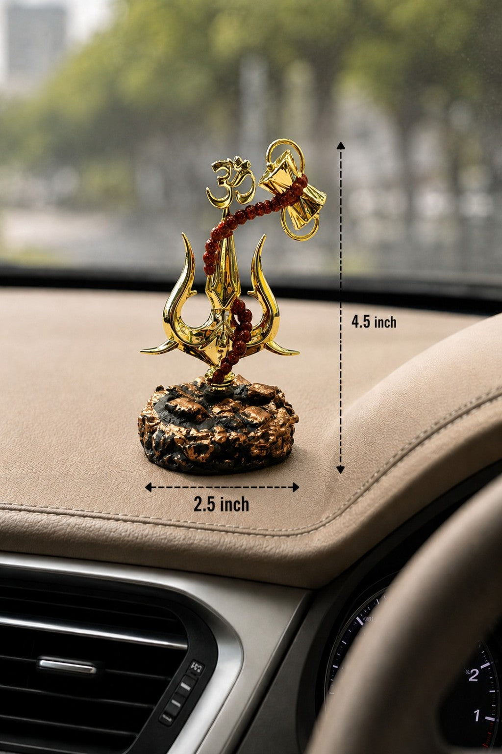 Shiva Trishul Damru Car Dashboard