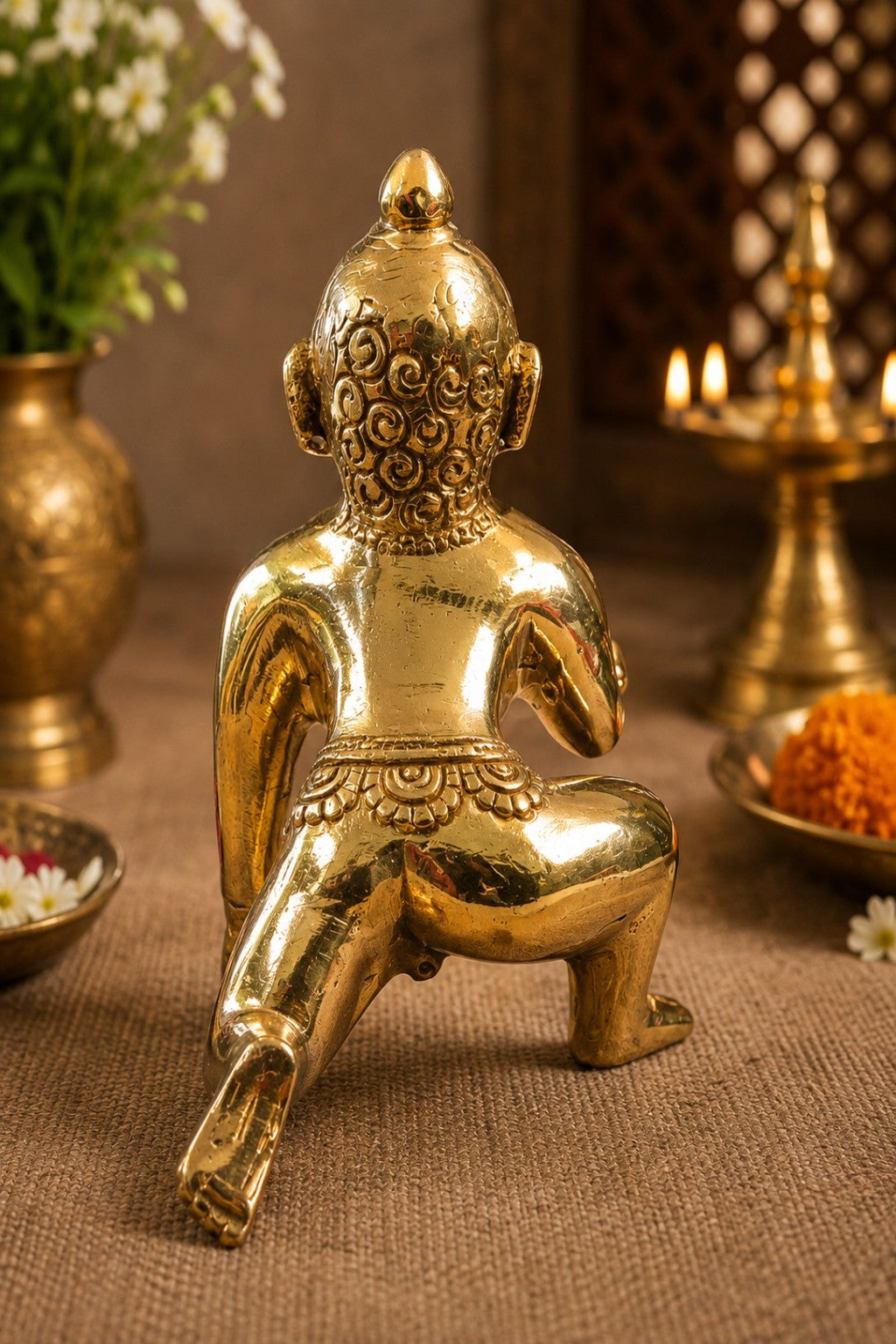 Premium Pure Brass Laddu Gopal Idol – 7 Inch
