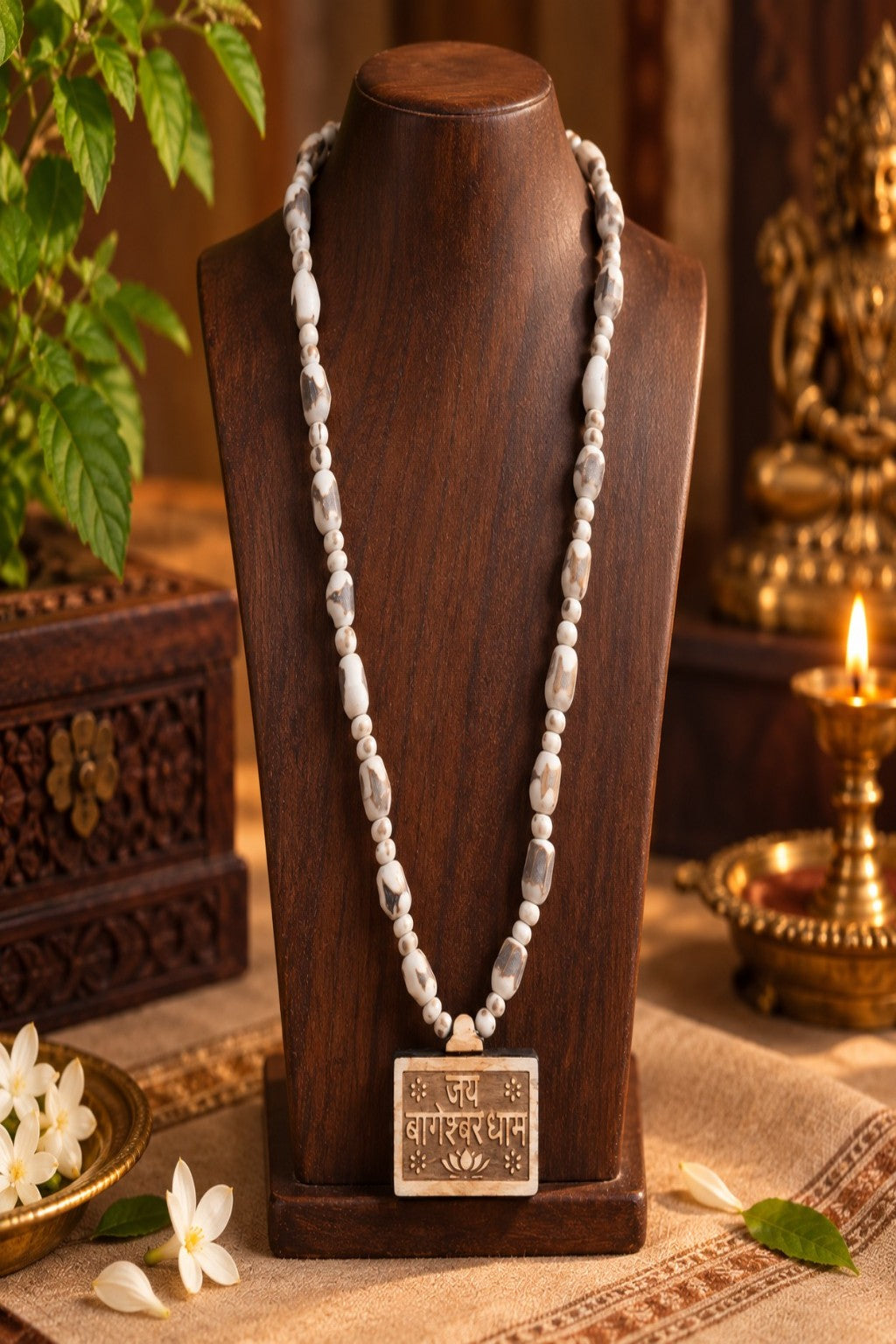 Pure Tulsi Mala with Bageshwar Dham Pendant