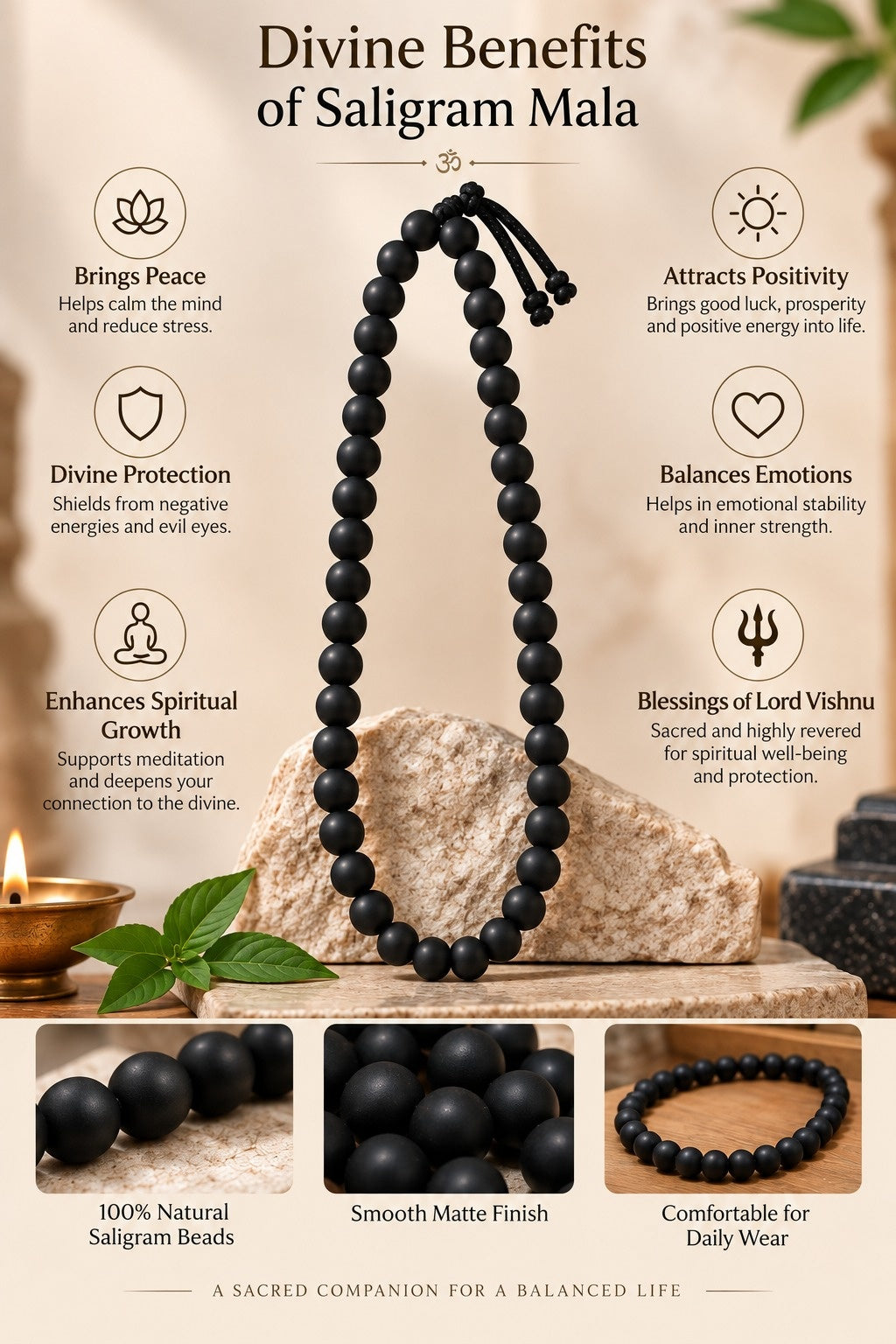 Natural Saligram Mala