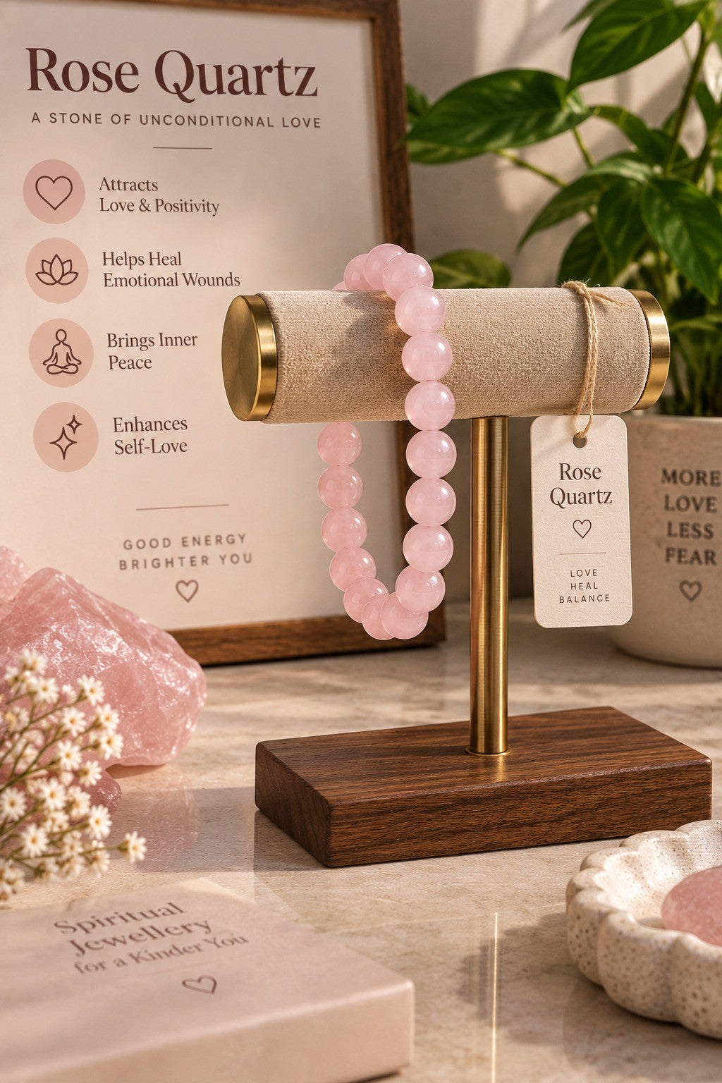 Natural Rose Quartz Bracelet