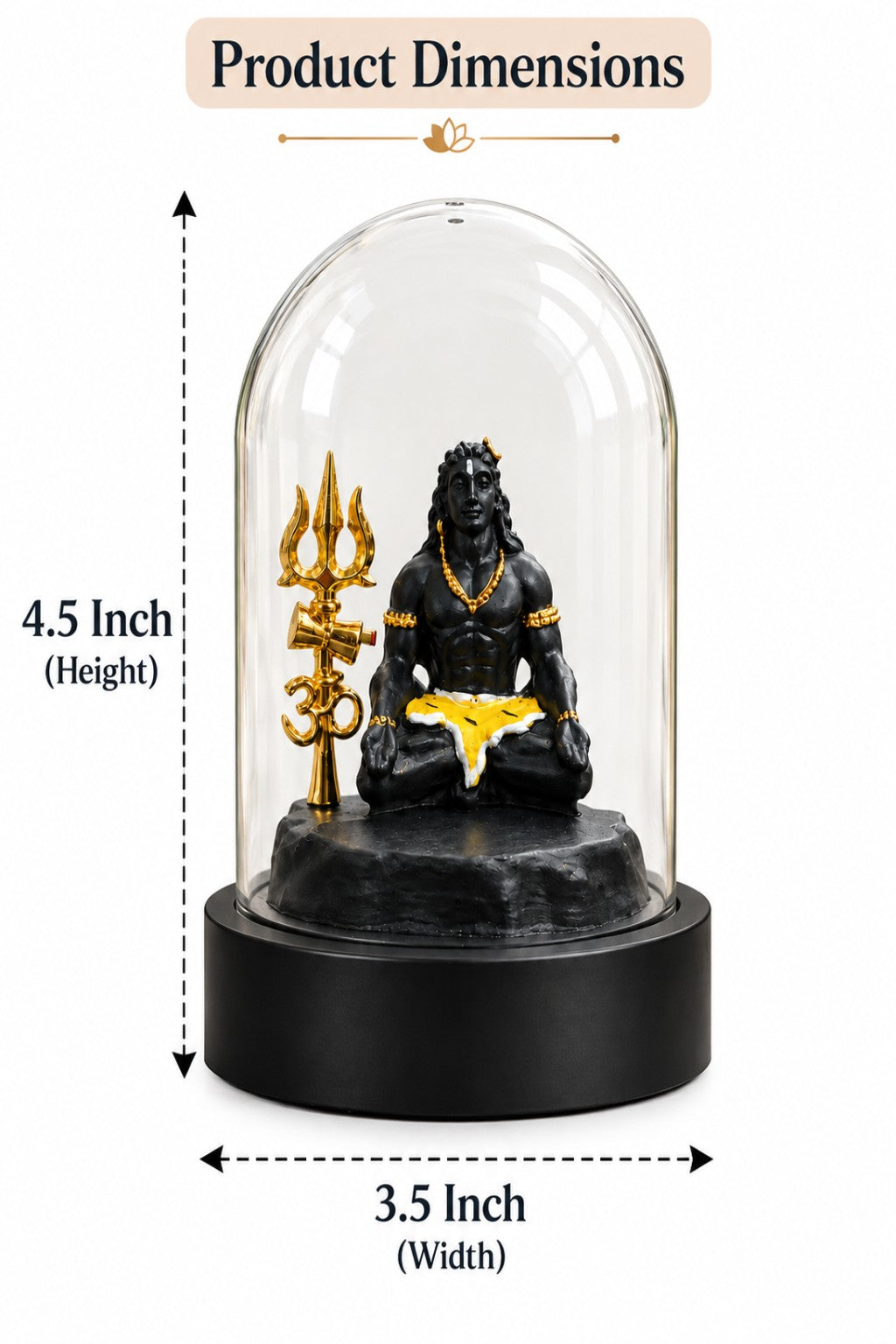 Shiva Trishul & Om Glass Car Dashboard Idol