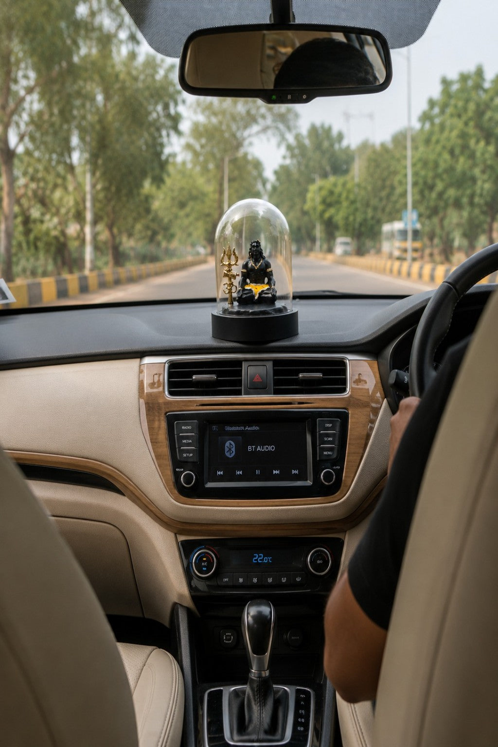Shiva Trishul & Om Glass Car Dashboard Idol