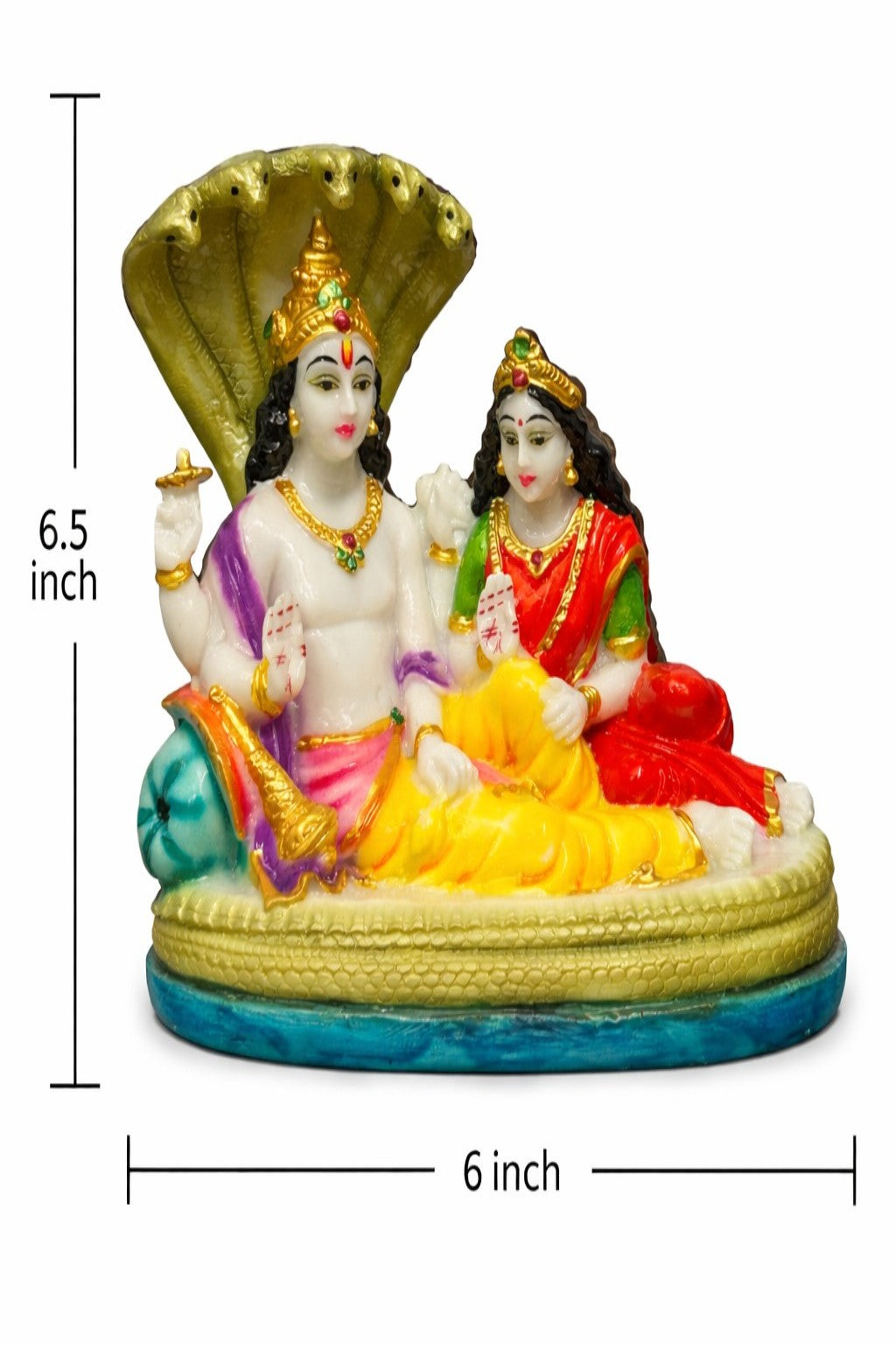 Lord Vishnu &  Lakshmi Idol | 6.5 Inch