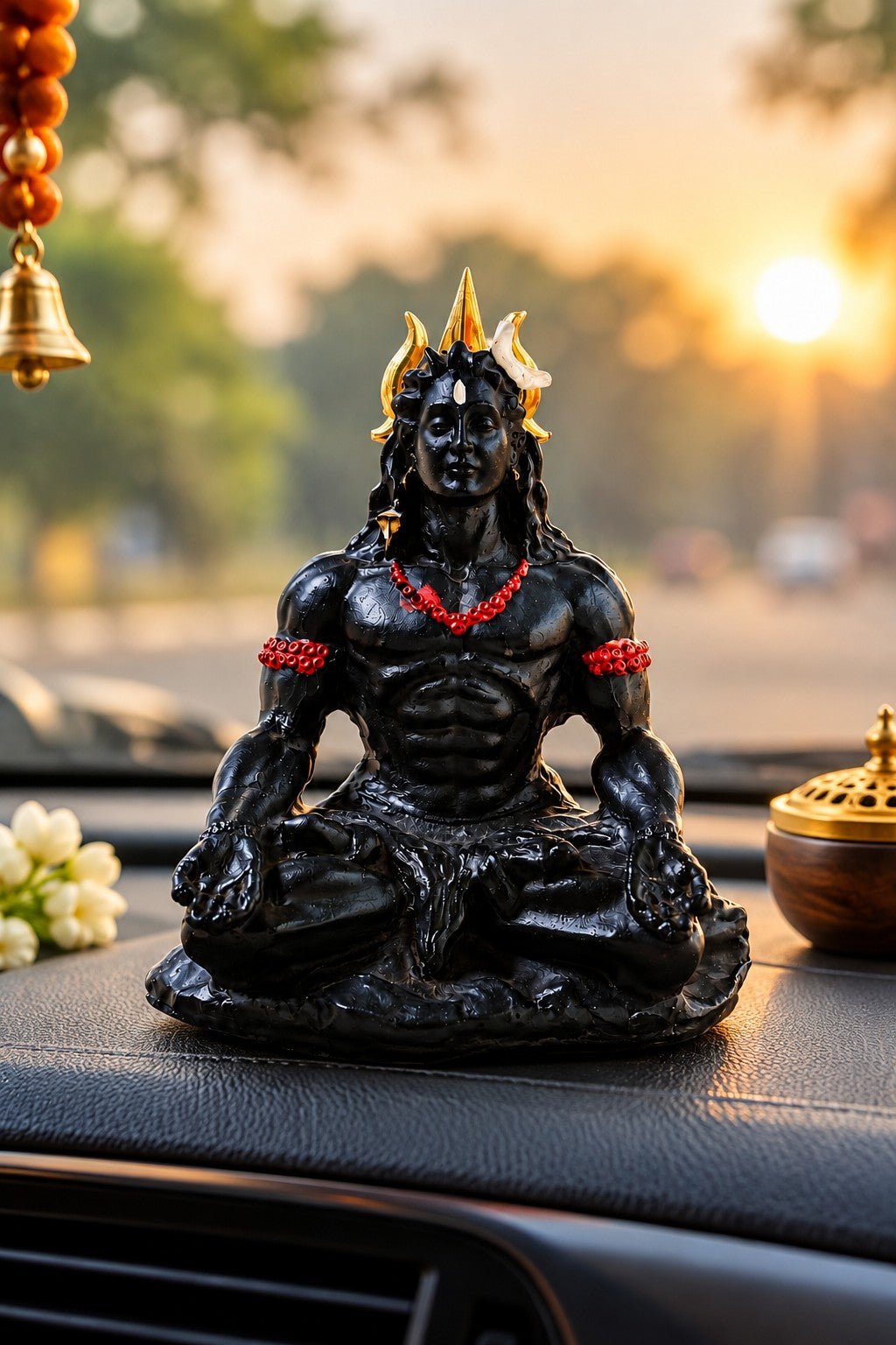 Mahadev Meditation Car Idol
