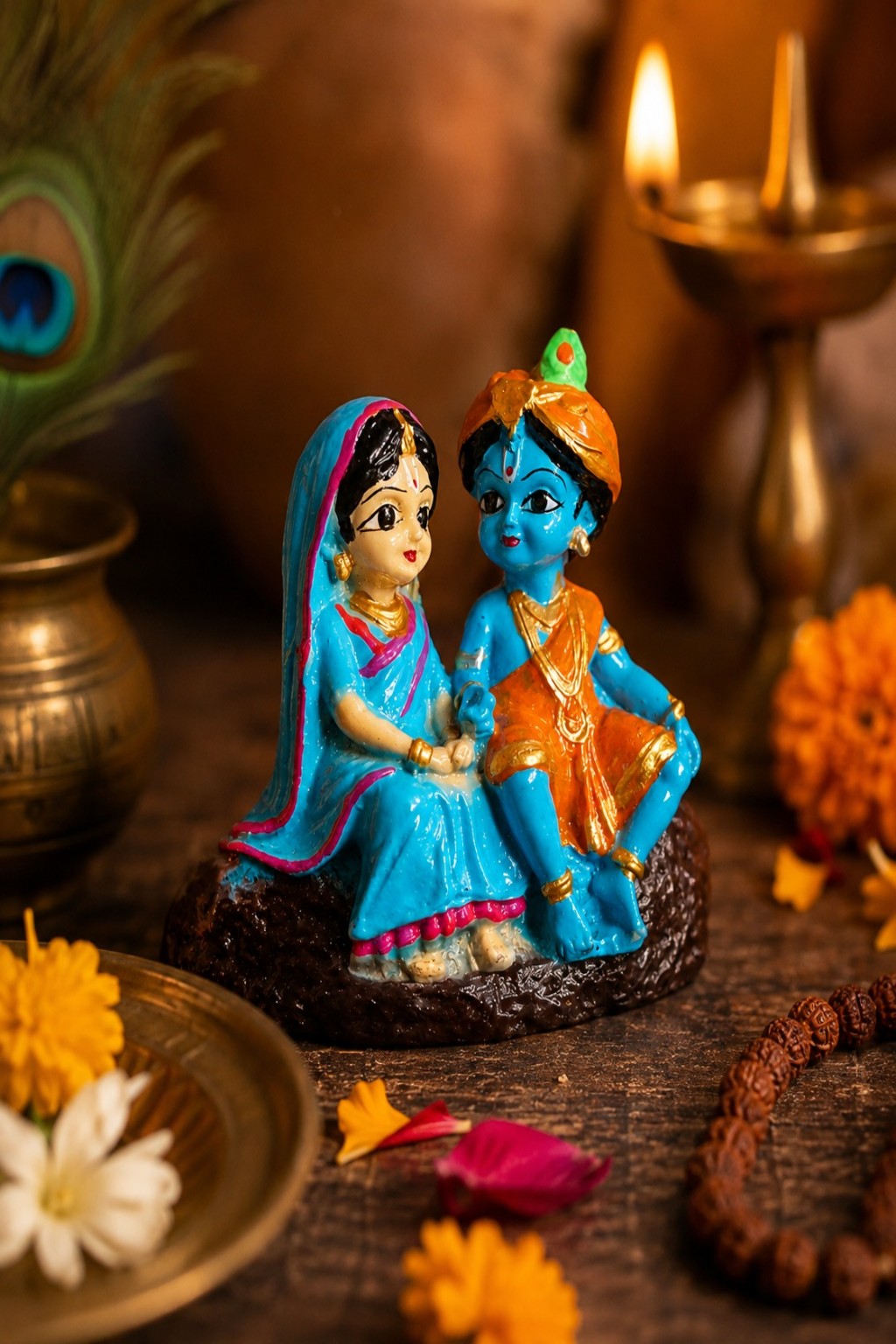 Radha Krishna Car Dashboard Idol
