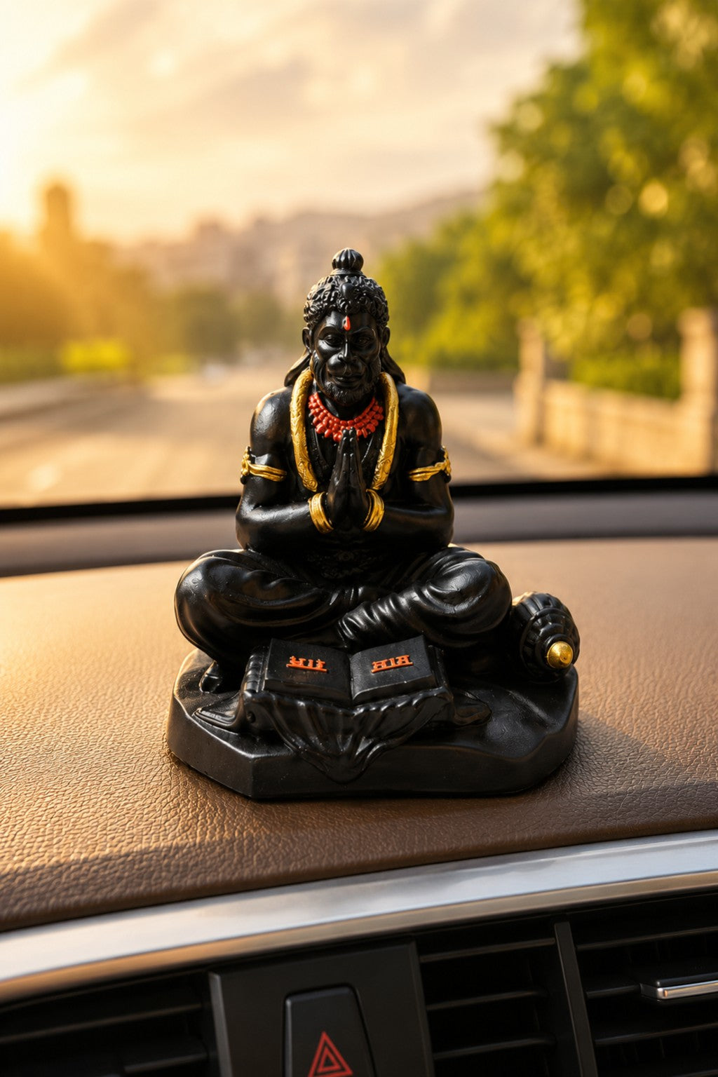 Black Hanuman Car Dashboard