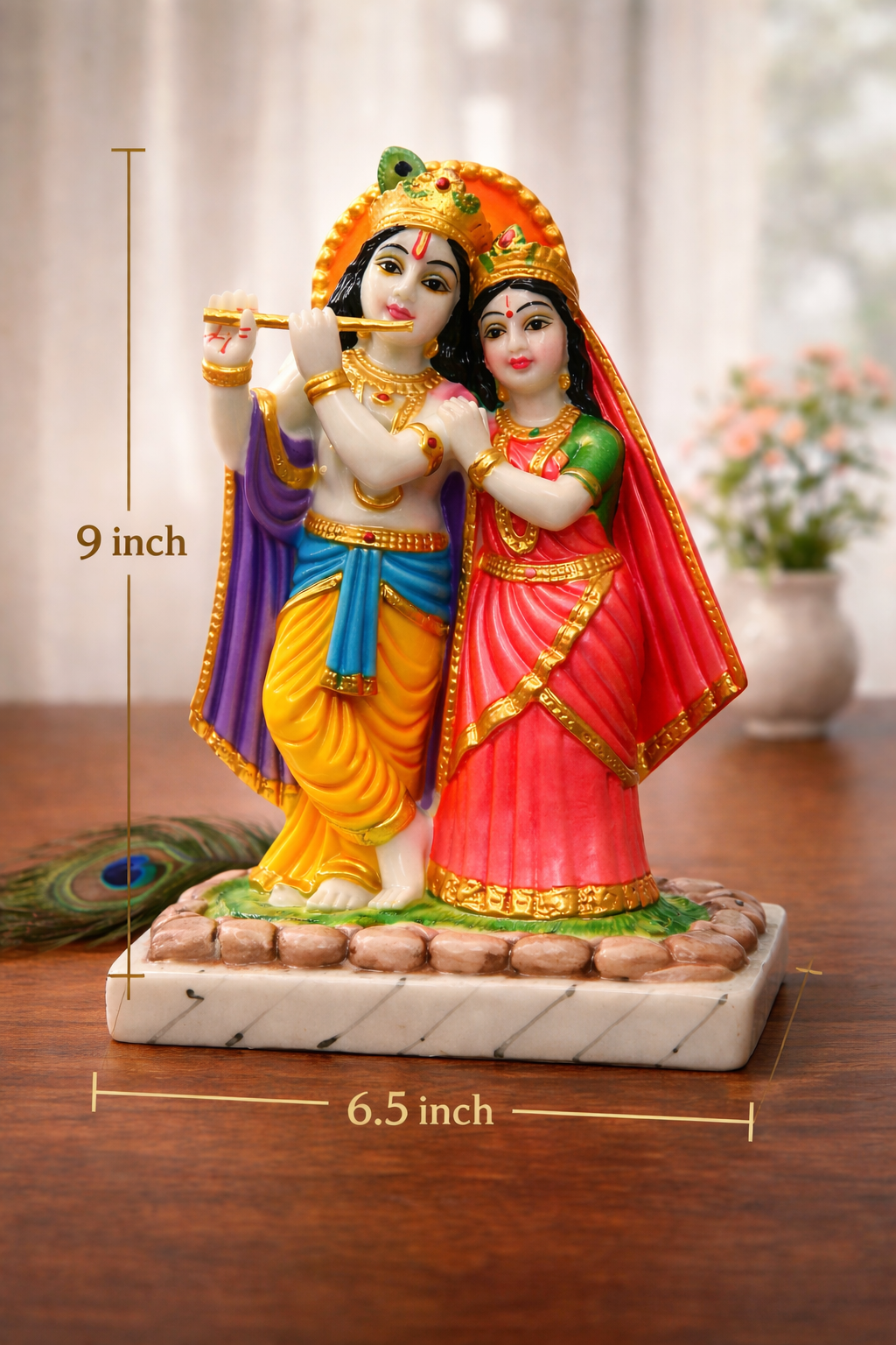 Radha Krishna Idol in Marble Dust