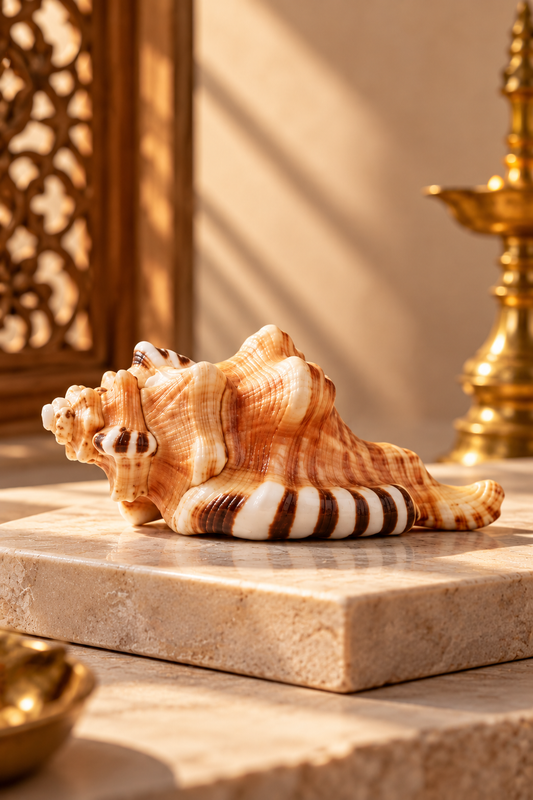 Natural Ganesh Shankh – Sacred Conch Shell for Puja