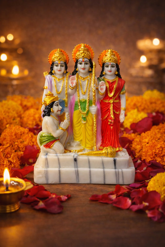 Ram Darbar Idol with Hanuman in Marble Dust