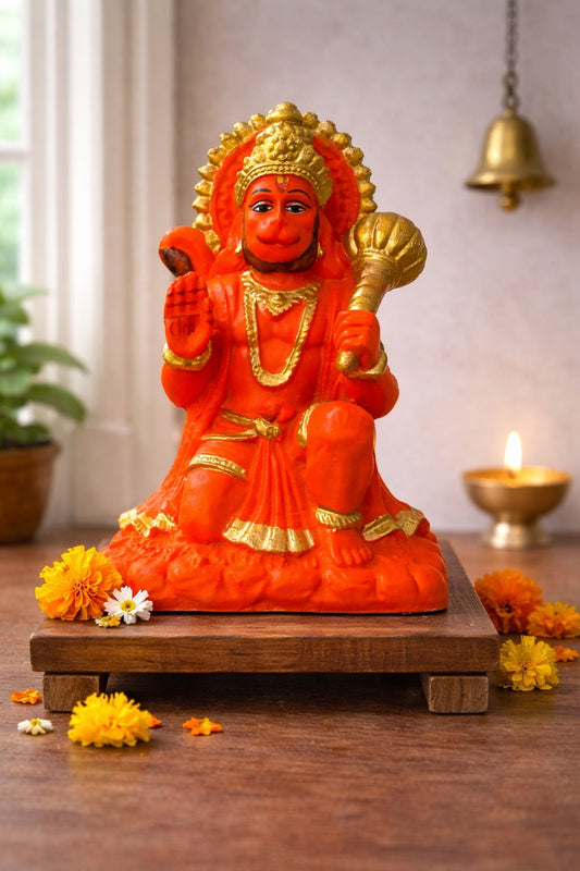 Sindoori Hanuman idol in Marble Dust