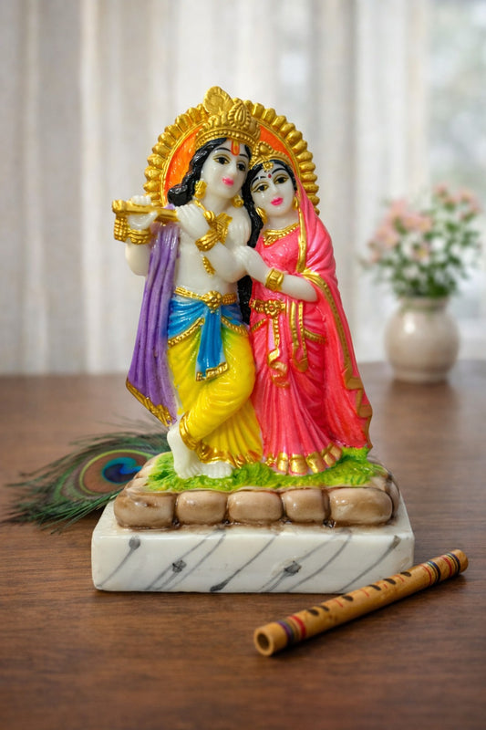 Radha Krishna Idol in Marble Dust
