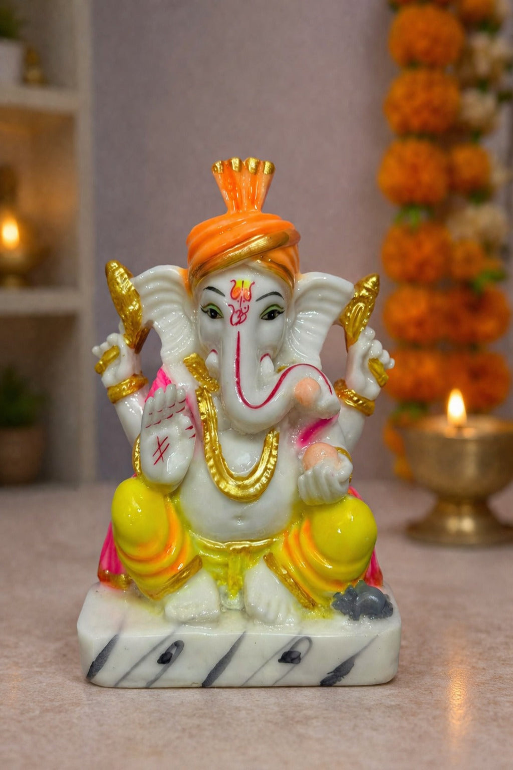 Lord Ganesha Idol in Marble Dust