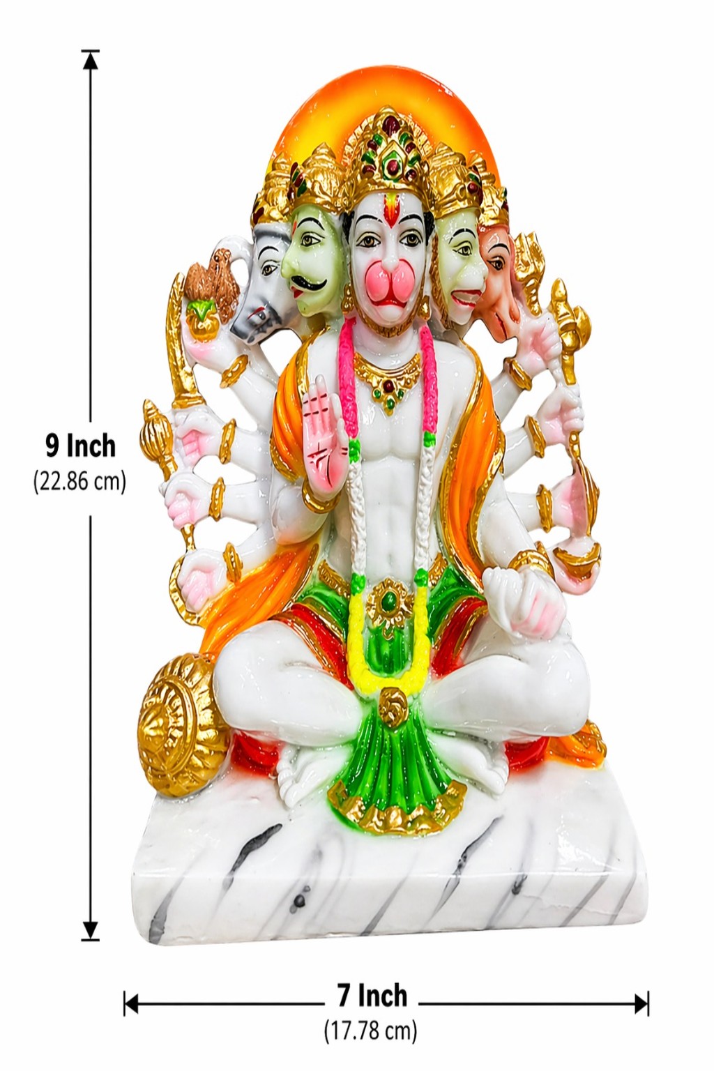 Panchmukhi Hanuman Ji Idol | 9 Inch