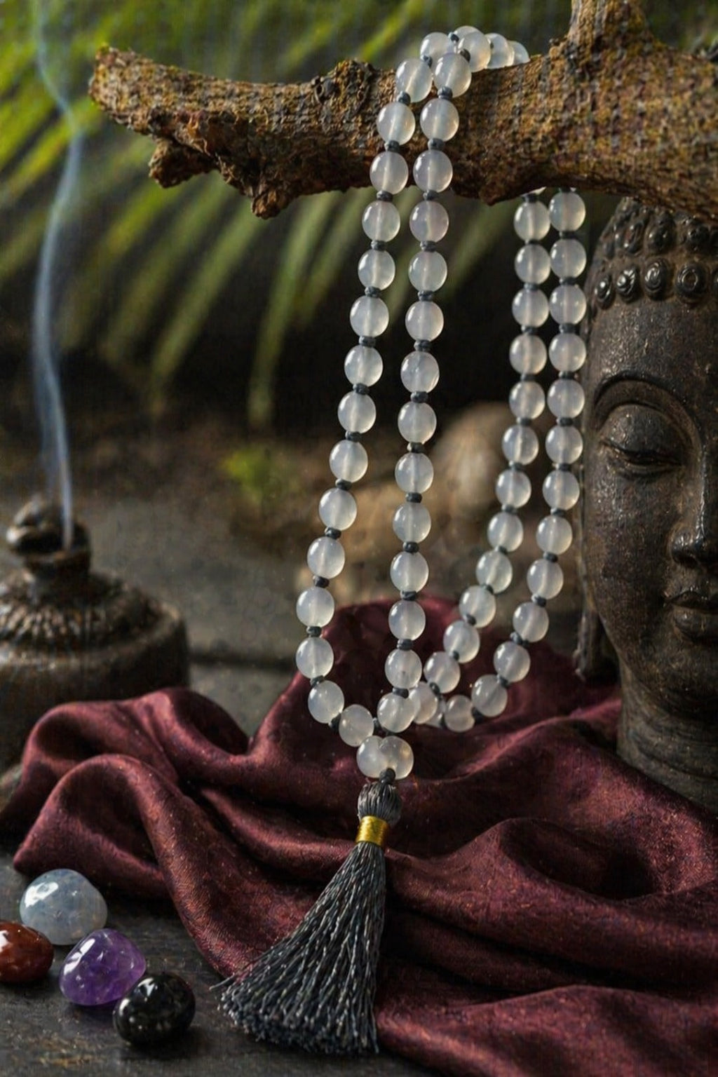 Grey Hakik Certified Mala