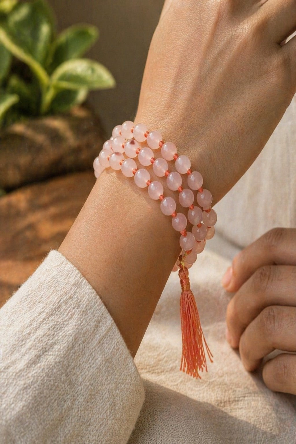 Orange Hakik Certified Mala