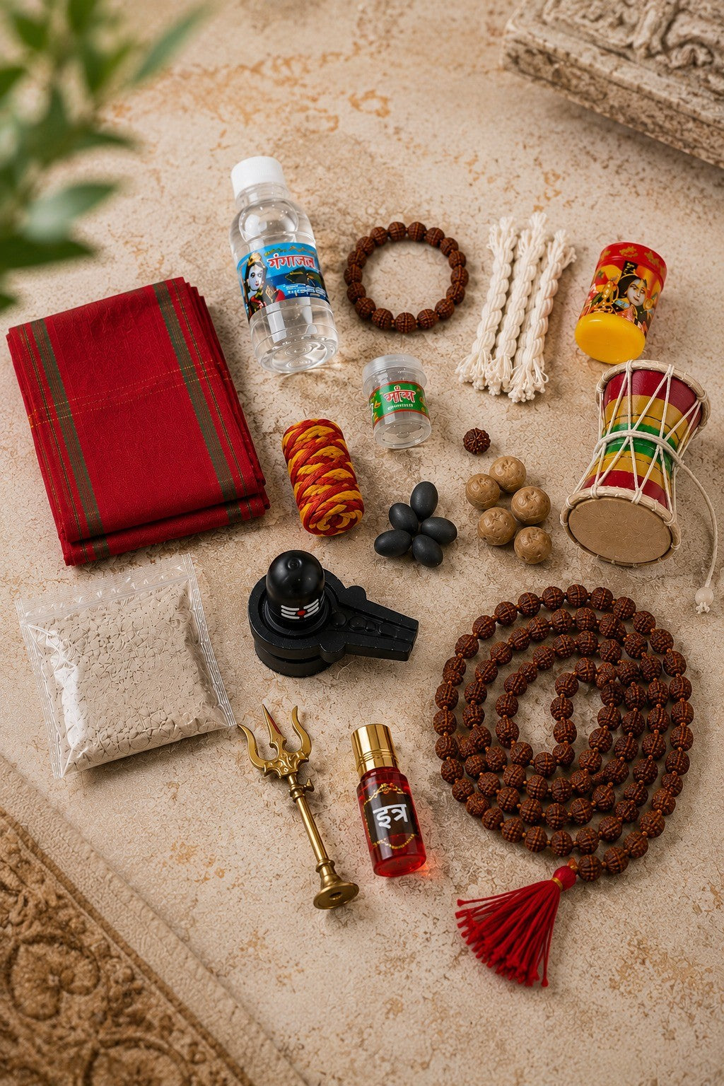 Sawan Special 16 Puja Items Combo With( Shivling + Trishul)