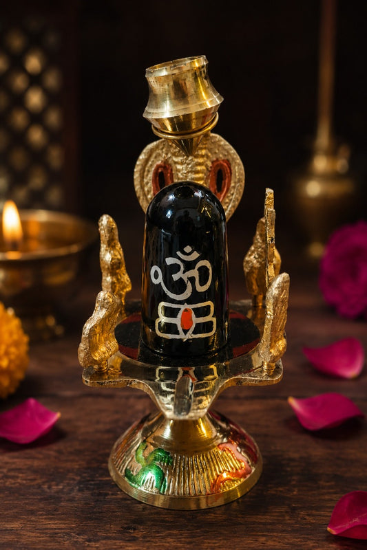 Brass Jaladhari Shivling with Abhishek Jal Kalash
