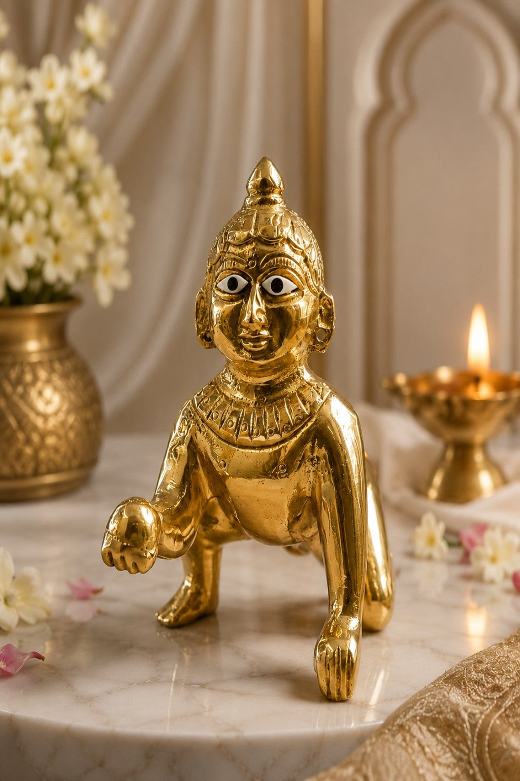 Pure Brass Laddu Gopal Idol 5 Inch