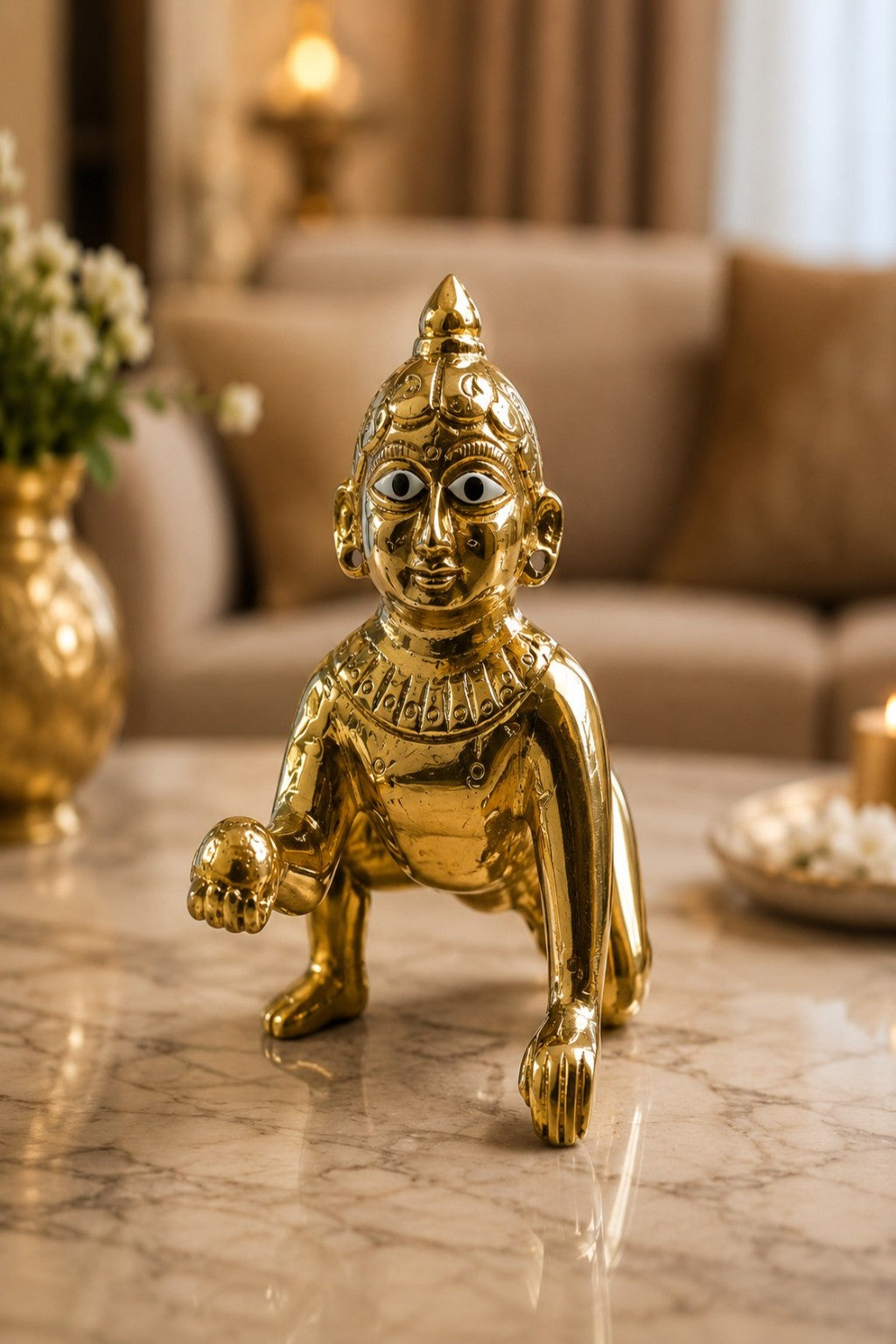 Pure Brass Laddu Gopal Idol 4 Inch