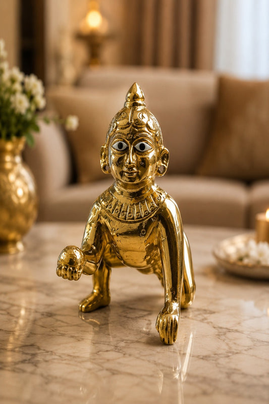 Pure Brass Laddu Gopal Idol 4 Inch