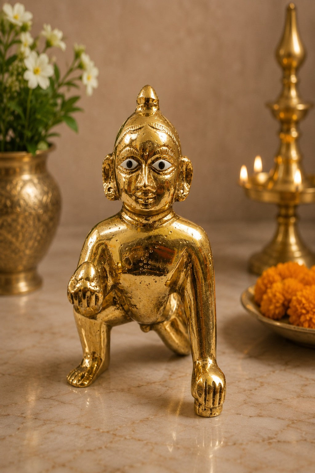 Pure Brass Laddu Gopal Idol (6 Inch)