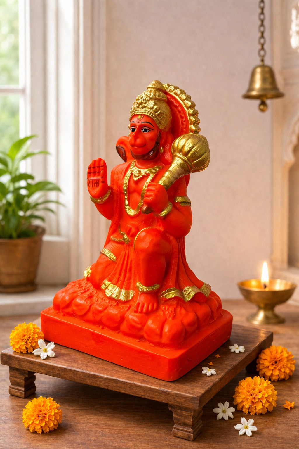 Sindoori Hanuman idol in Marble Dust
