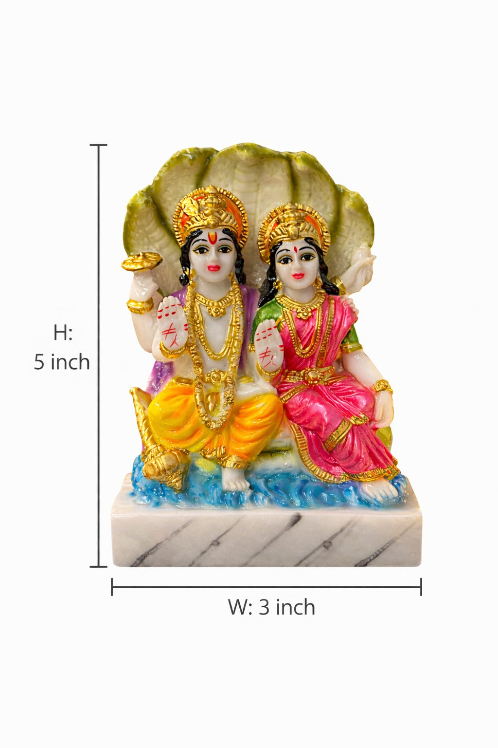 Vishnu Lakshmi Idol in Marble Dust