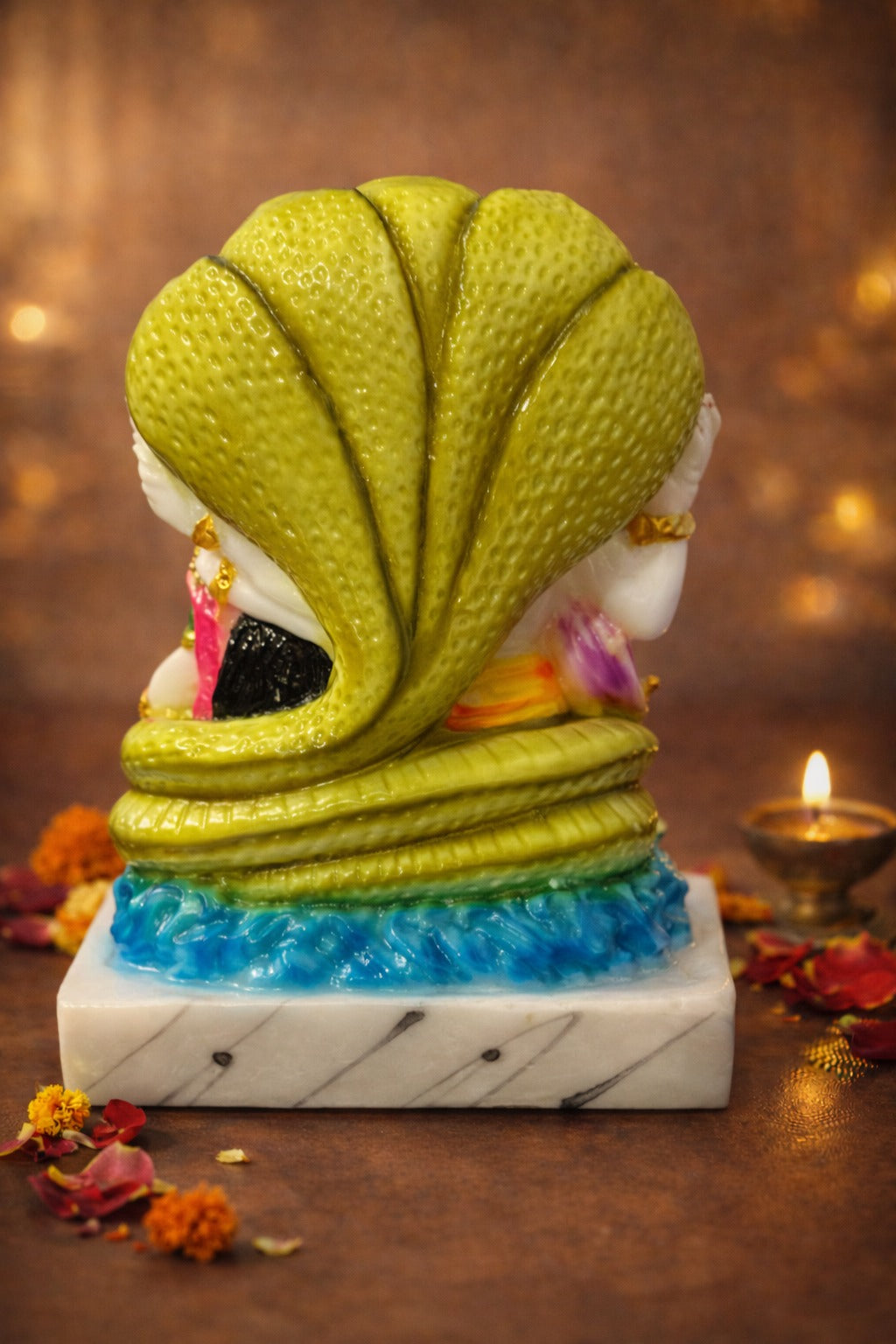 Vishnu Lakshmi Idol in Marble Dust