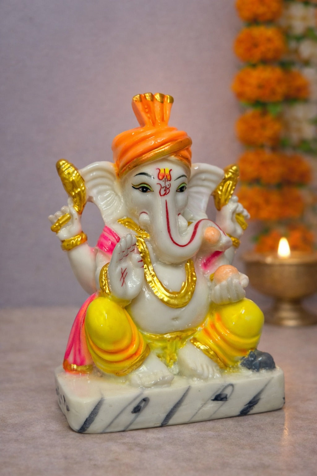 Lord Ganesha Idol in Marble Dust
