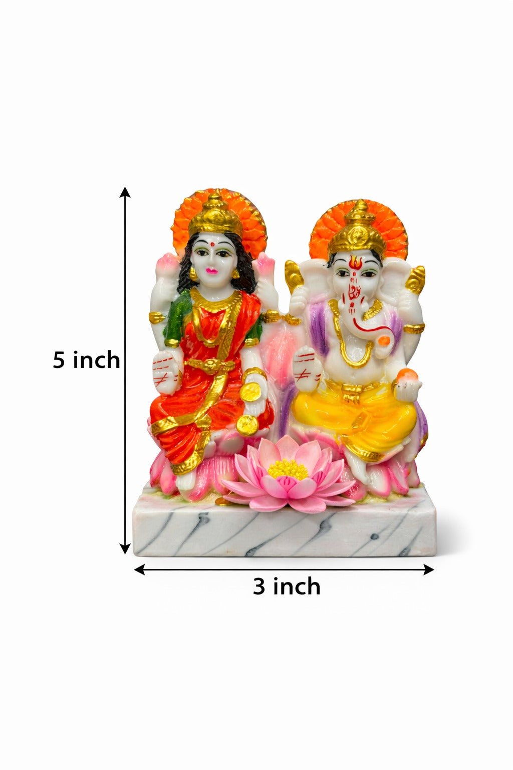 Joint Lakshmi Ganesh Murti Set in Marble Dust