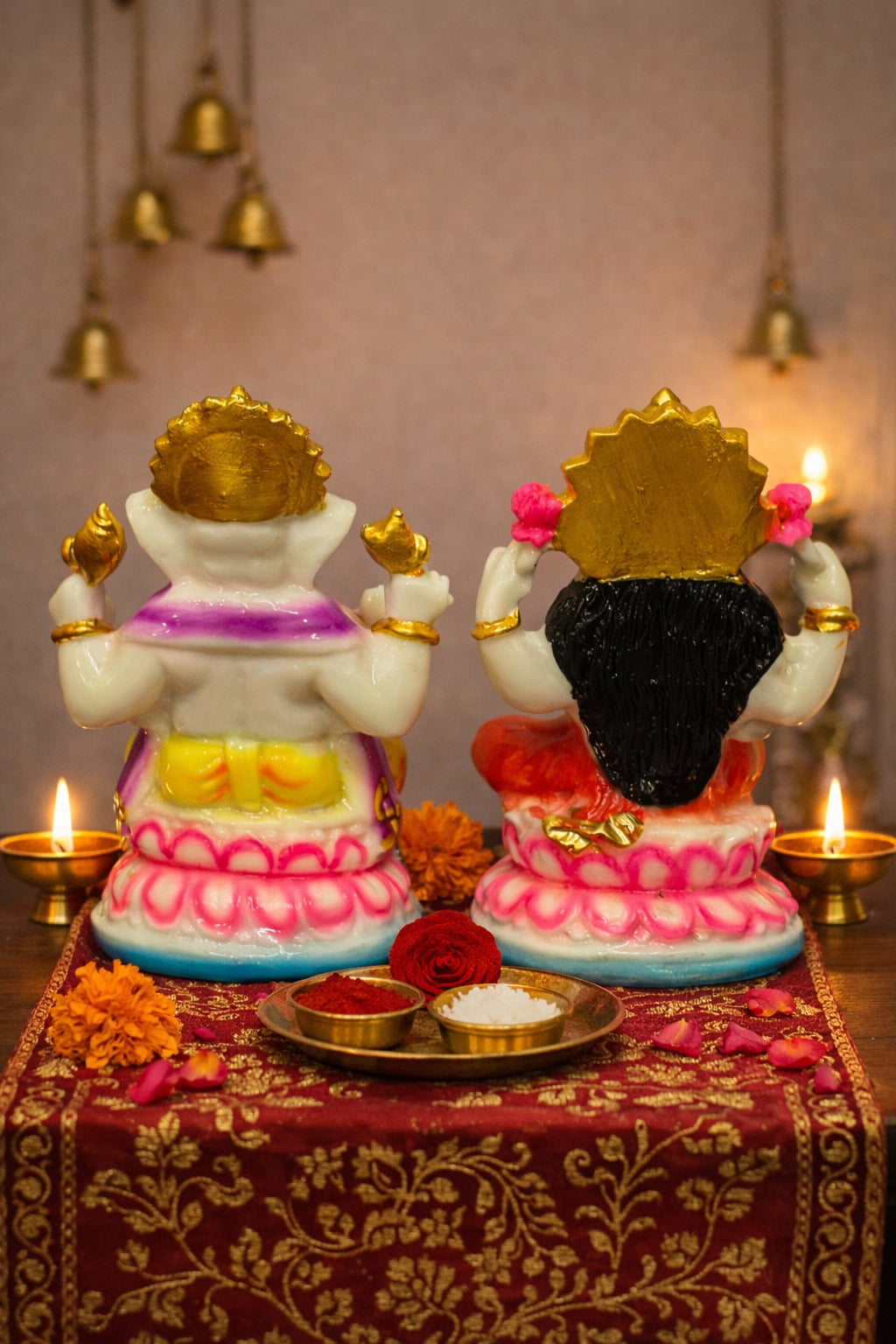 Lakshmi Ganesh Marble Dust Idol