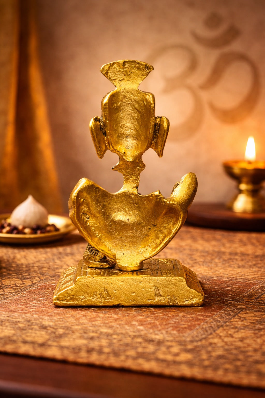 Golden Finish Ganesh Idol