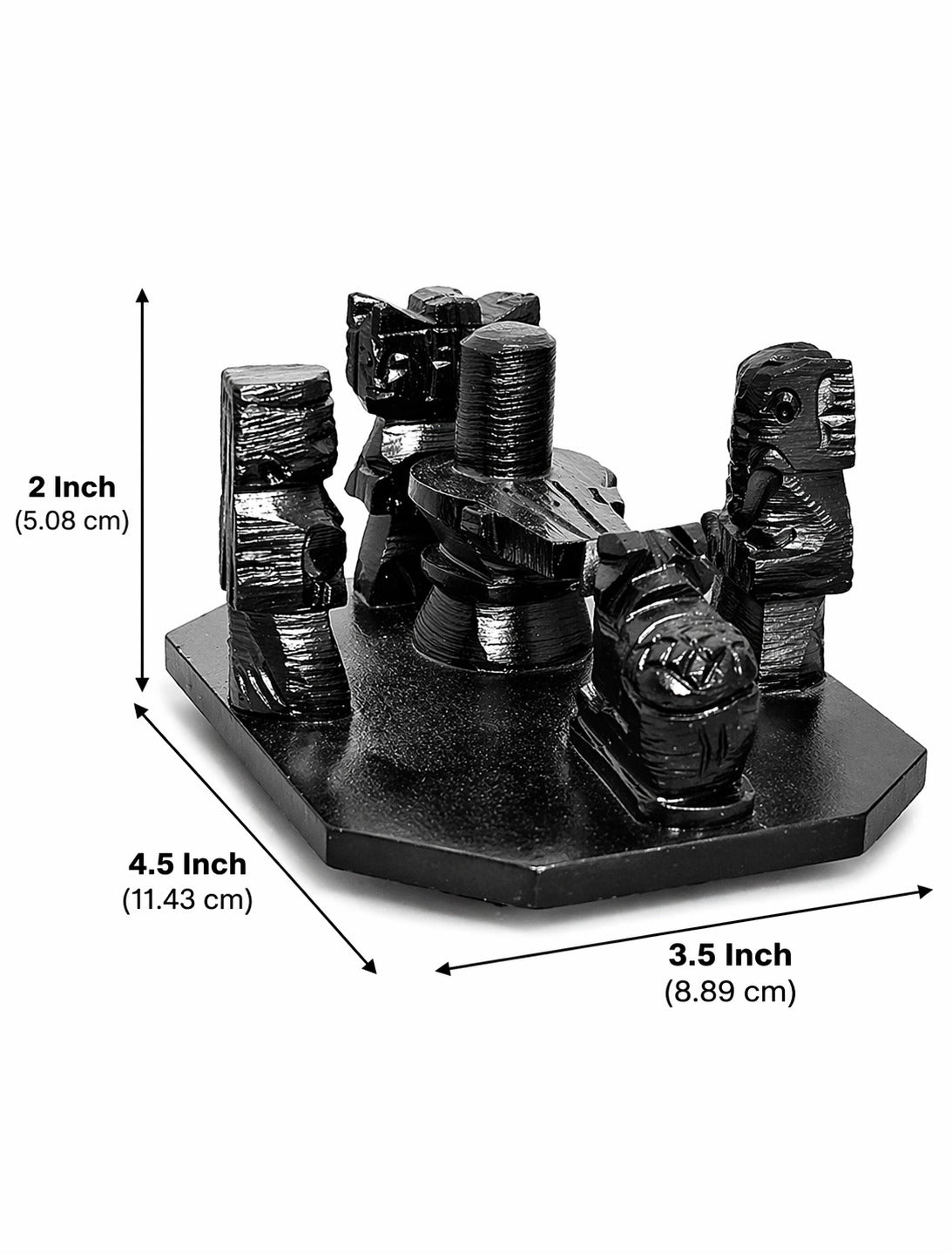 Pure Black Stone Shiv Parivar Set