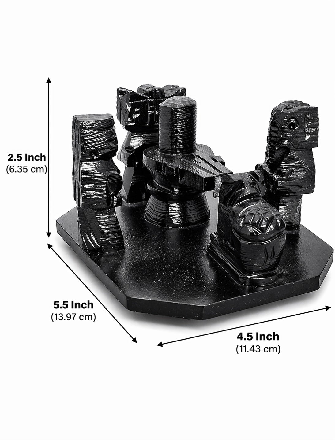 Pure Black Stone Shiv Parivar Set