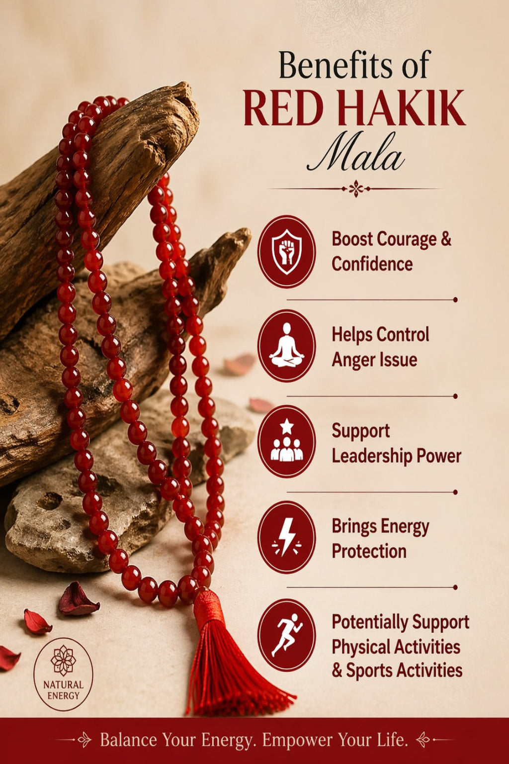 Red Hakik Mala Certified
