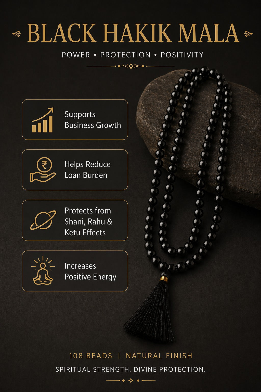 Black Hakik Mala Original