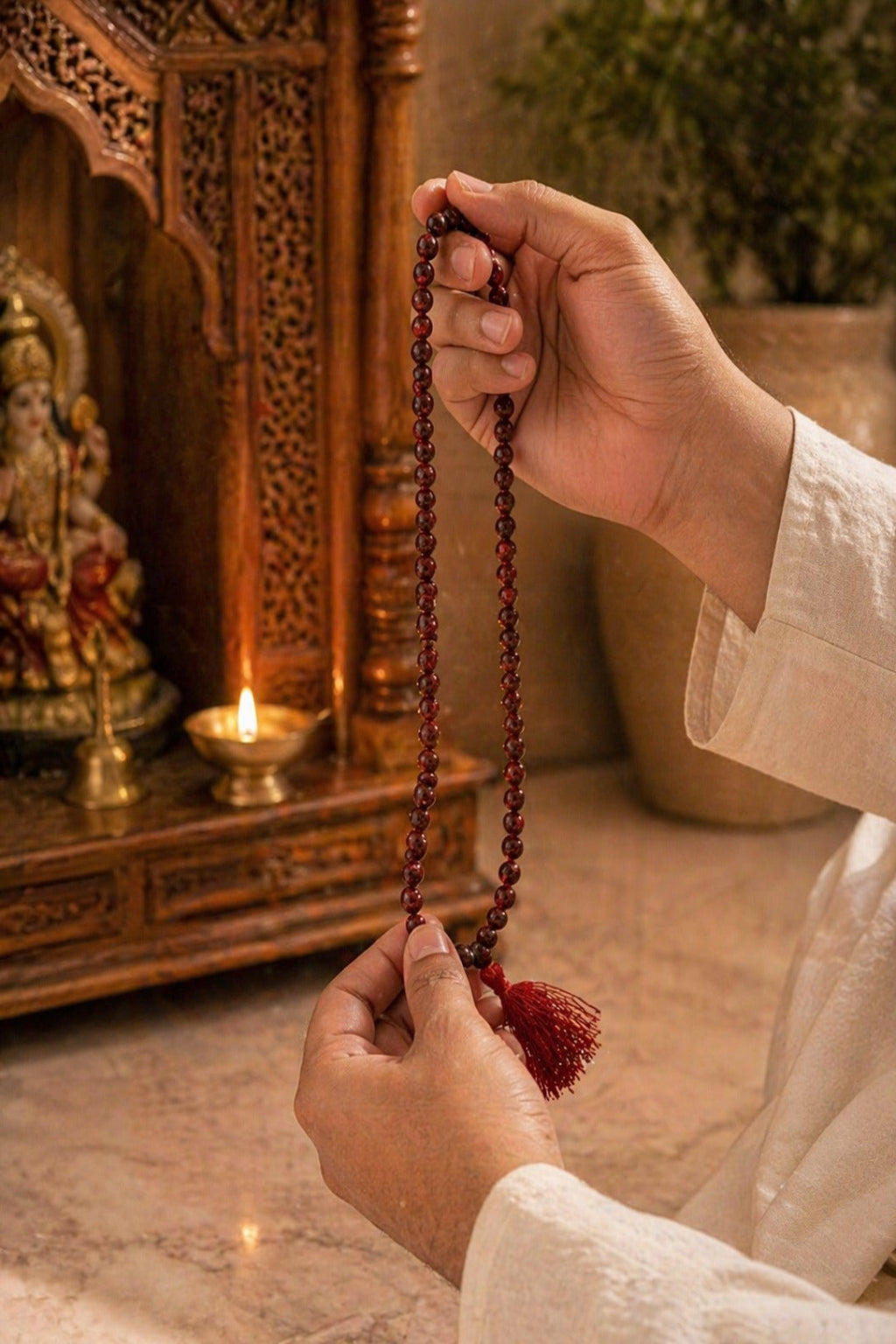 Red Sandalwood Natural Mala