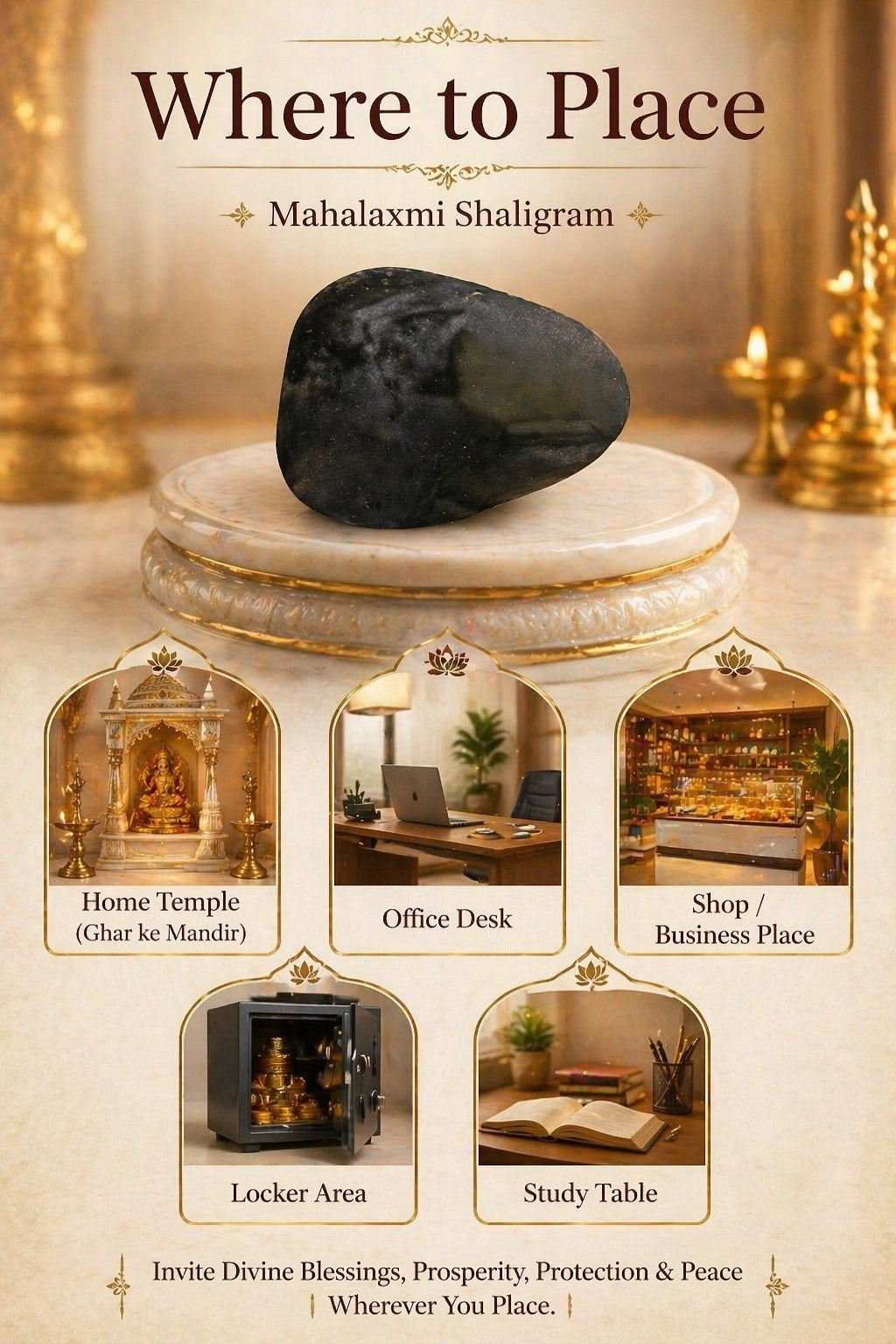 Mahalaxmi Shaligram Certified Stone