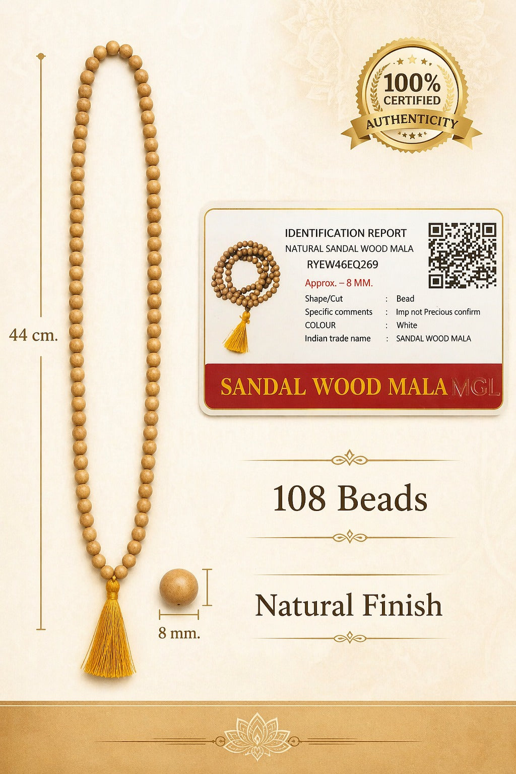 Sandalwood Mala Authentic and Certified