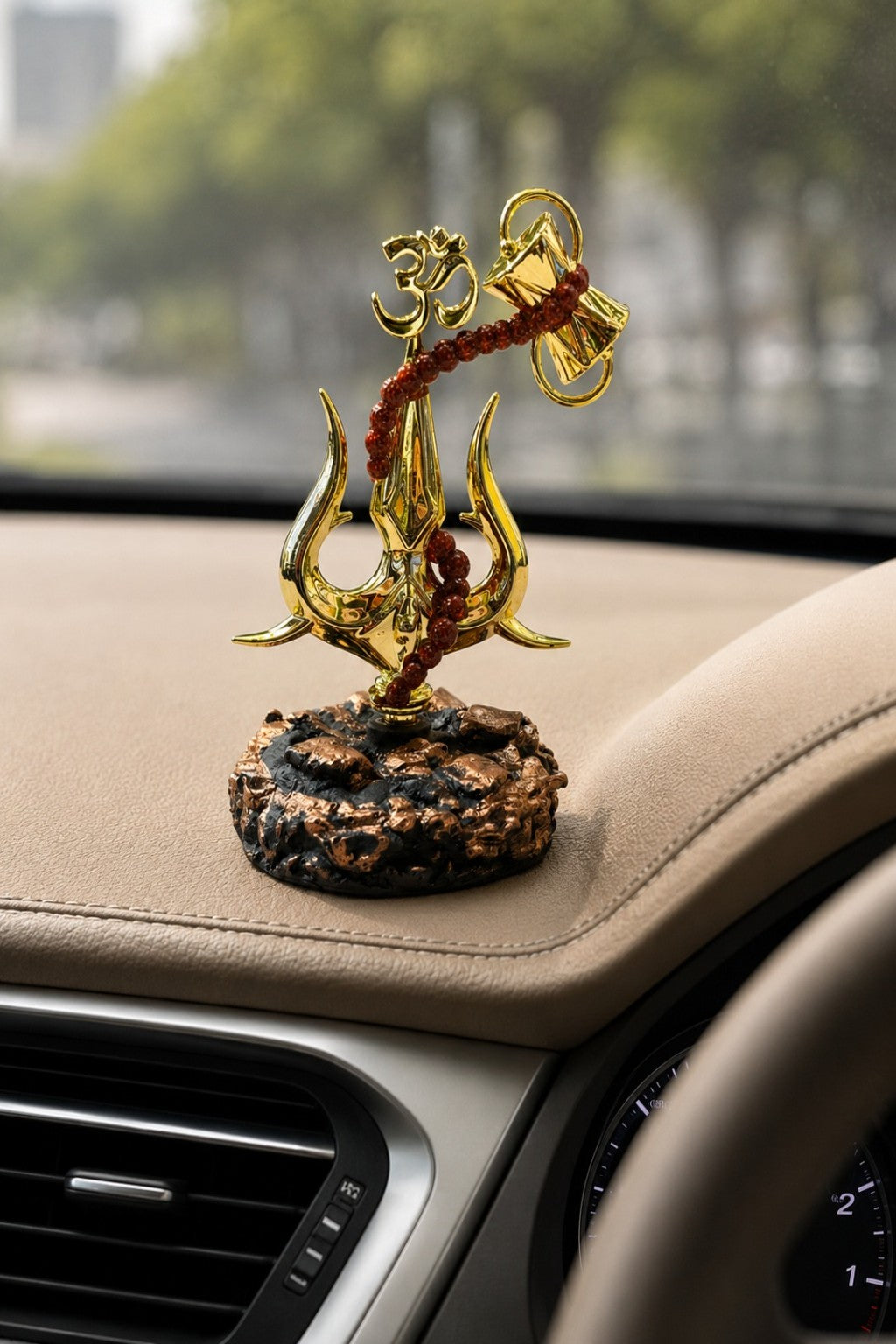 Shiva Trishul Damru Car Dashboard