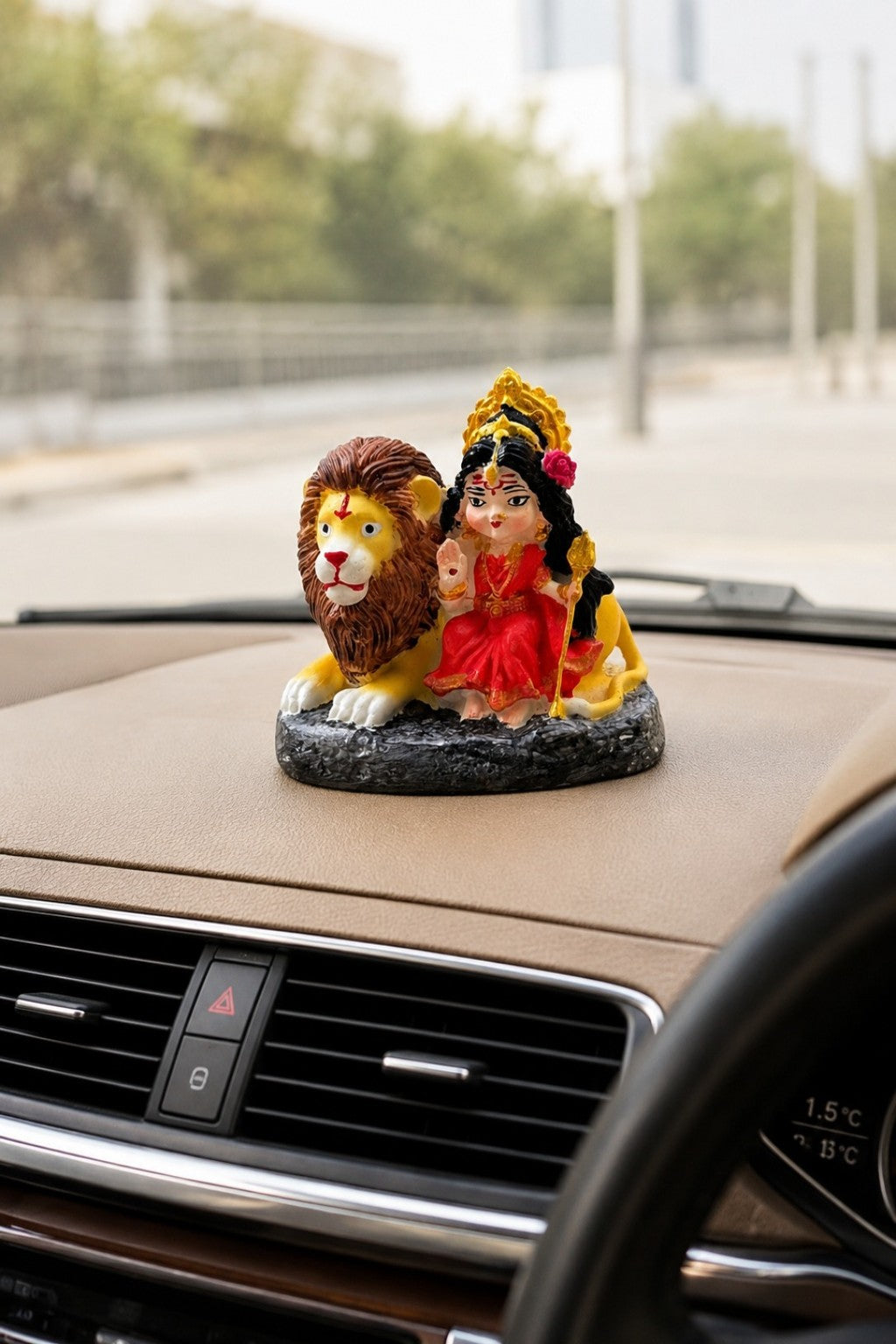 Maa Durga with Lion Car Dashboard