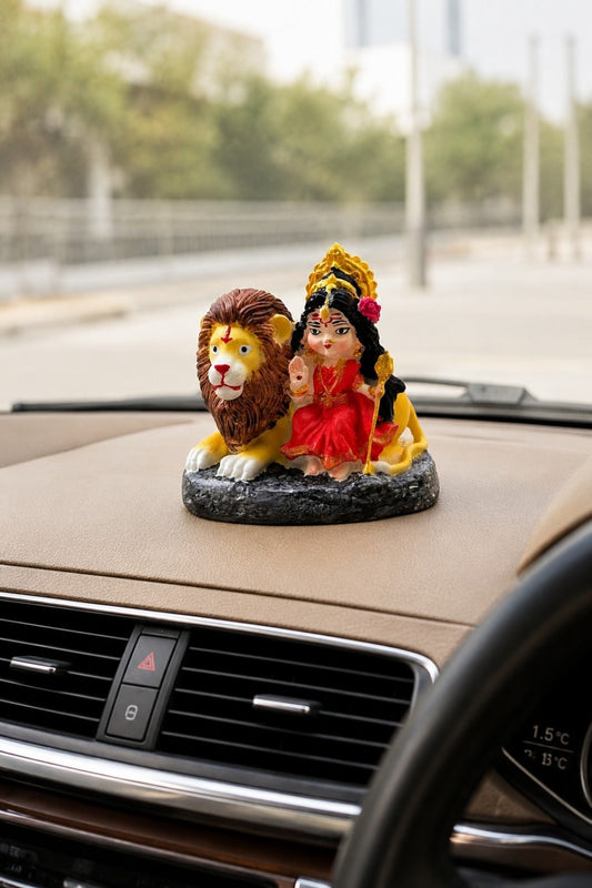 Maa Durga with Lion Car Dashboard