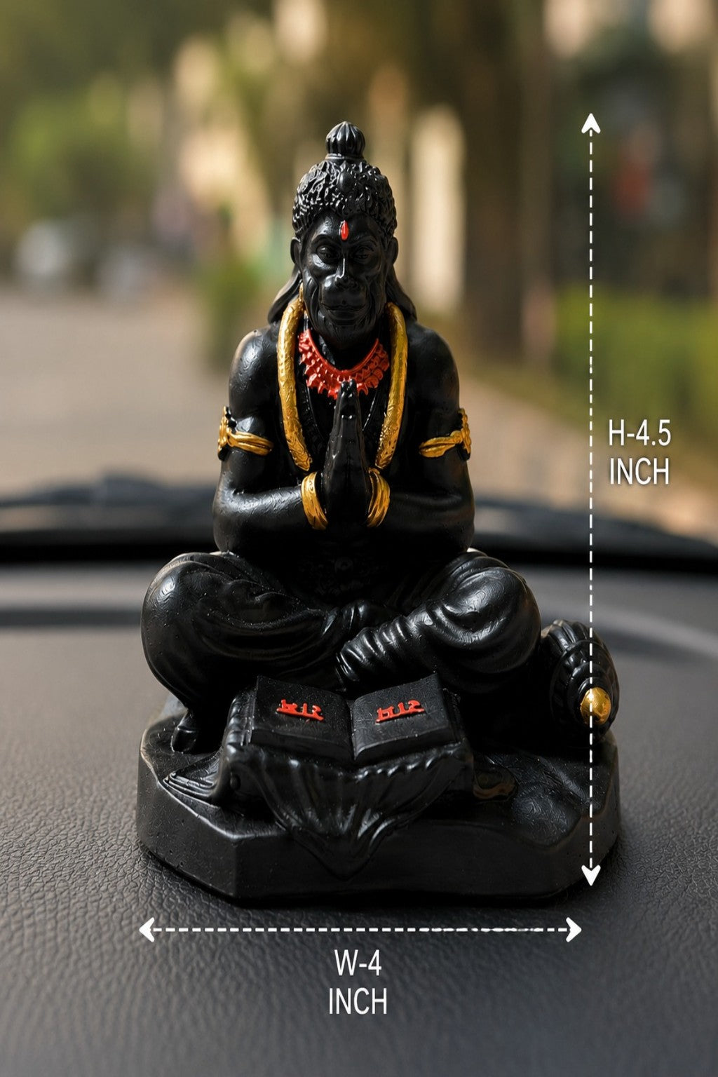 Black Hanuman Car Dashboard