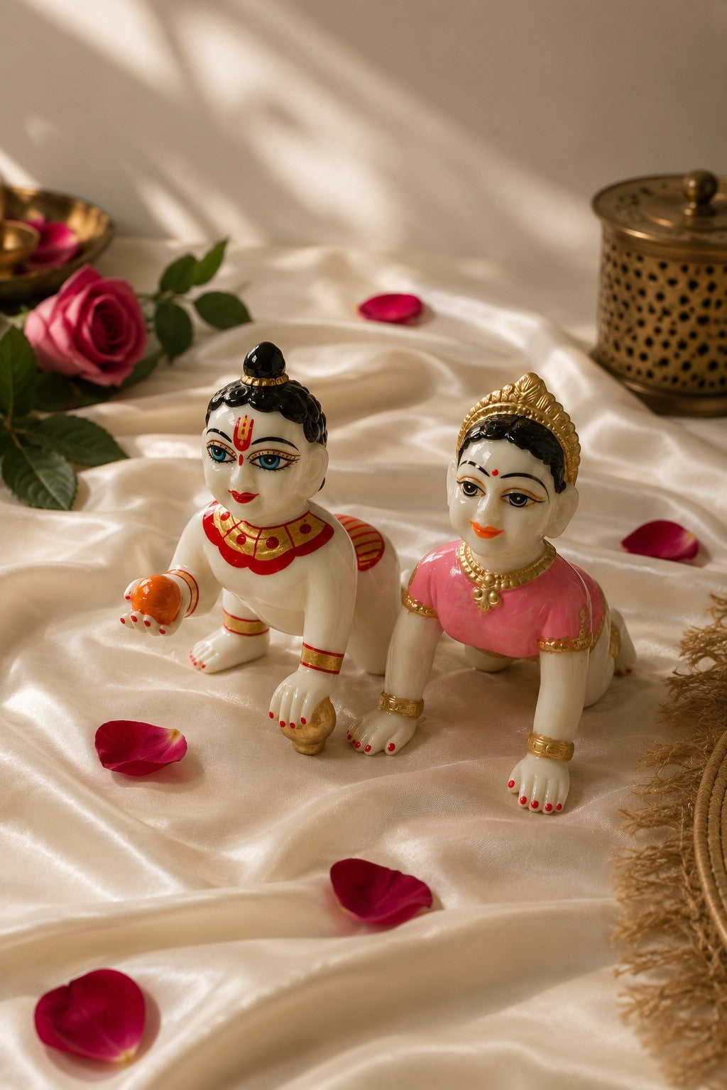 Baby Radha Krishna Idol Pair